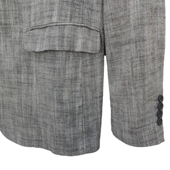 Paul Jones Mens Blazer Sport Coat Jacket Large Gray Two Front Button Linen Blend - Picture 3 of 15